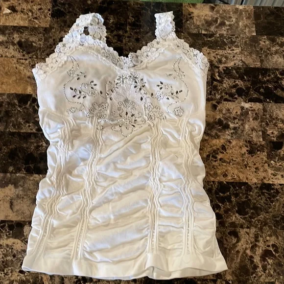 Tan top with silver bling - Picture 1 of 3